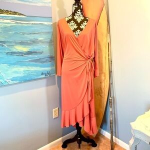 NWT,Terra & Sky, Deeper Pink Wrap-Around Dress, Absolutely Stunning! Size 4X
